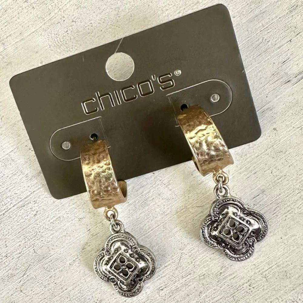 Chico’s Allison mixed charm hoop earrings
